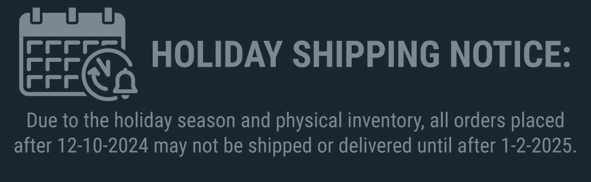 Holiday Shipping Notice